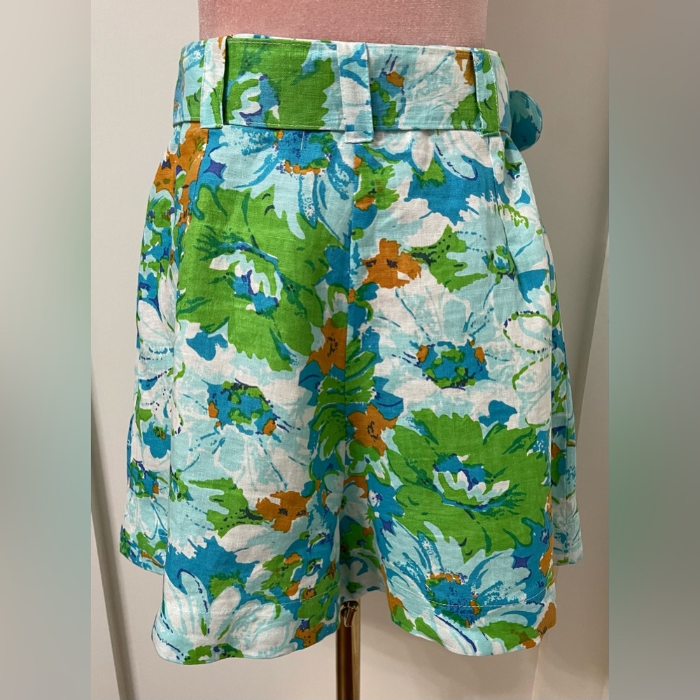 Faithfull The Brand Priscilla Gardone Floral Print 100% Linen Shorts Size 6 - Picture 4 of 12